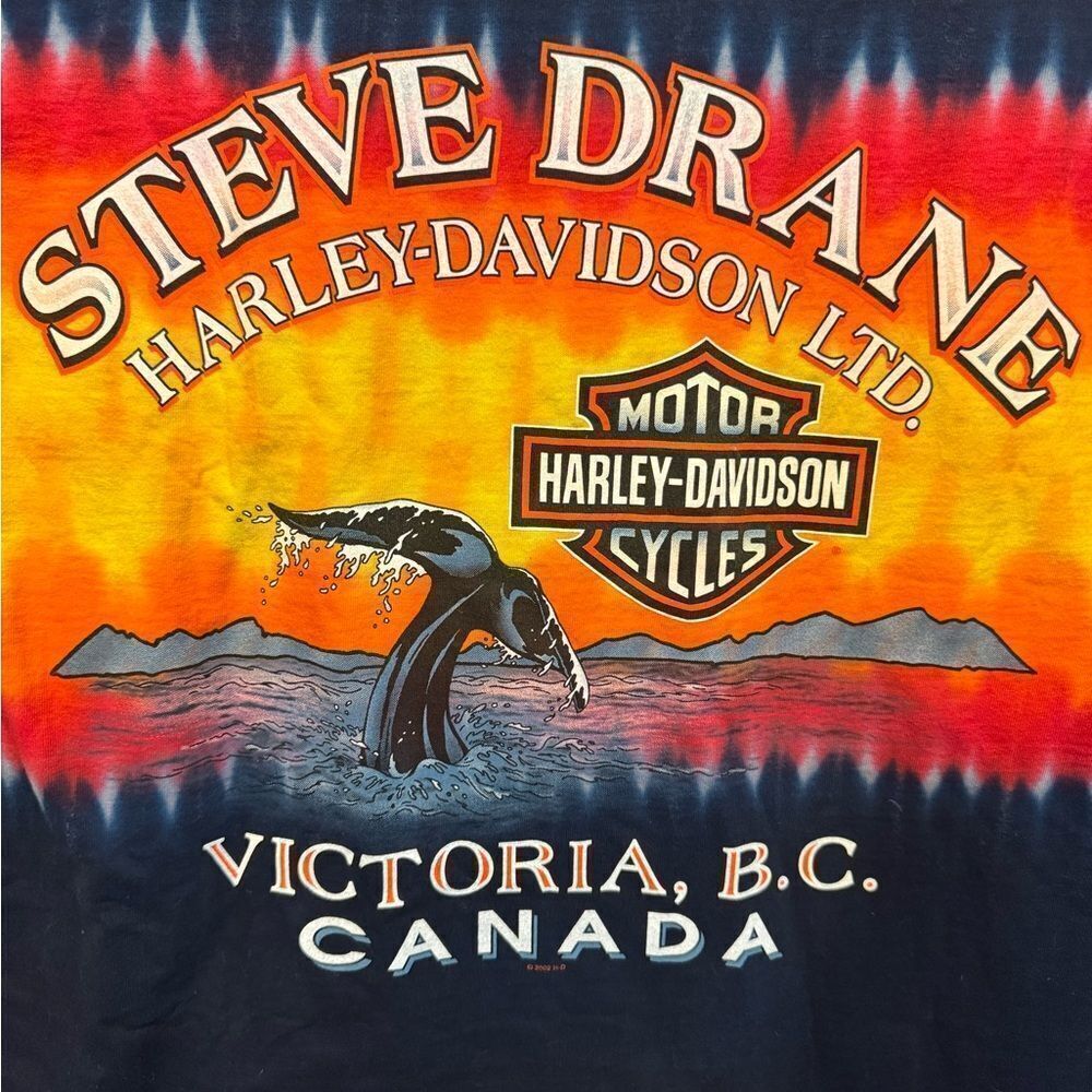 Harley Davidson, Steve Drane Victoria BC Canada crewneck T-shirt, size small